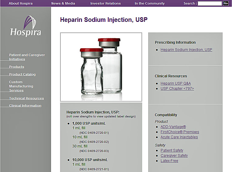 Hospira launches new labeling for Heparin