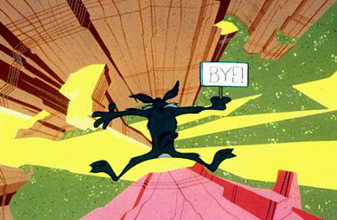 Wile E. Coyote doing some of his own "fracking"