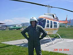 Reservist with helicopter