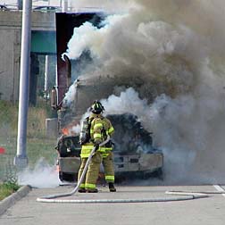 truck accident fire